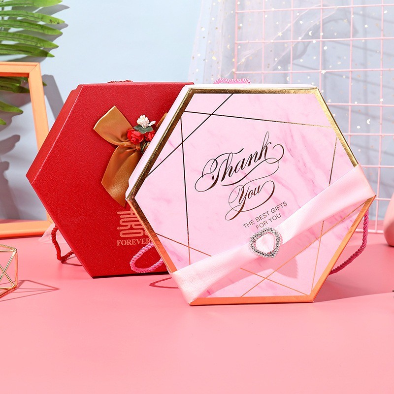 Caixas de presente de papel hexagonal